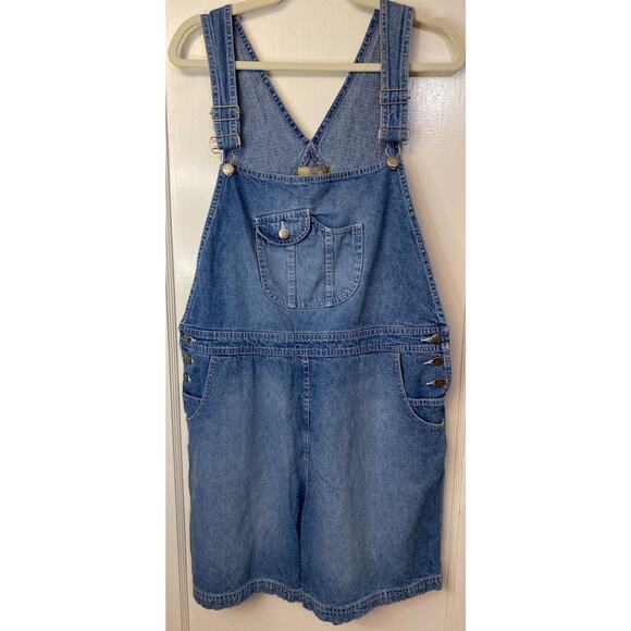 The Territory Ahead Blue Jean Denim Short Overalls Size 14 XL 100% Cotton - Picture 1 of 6